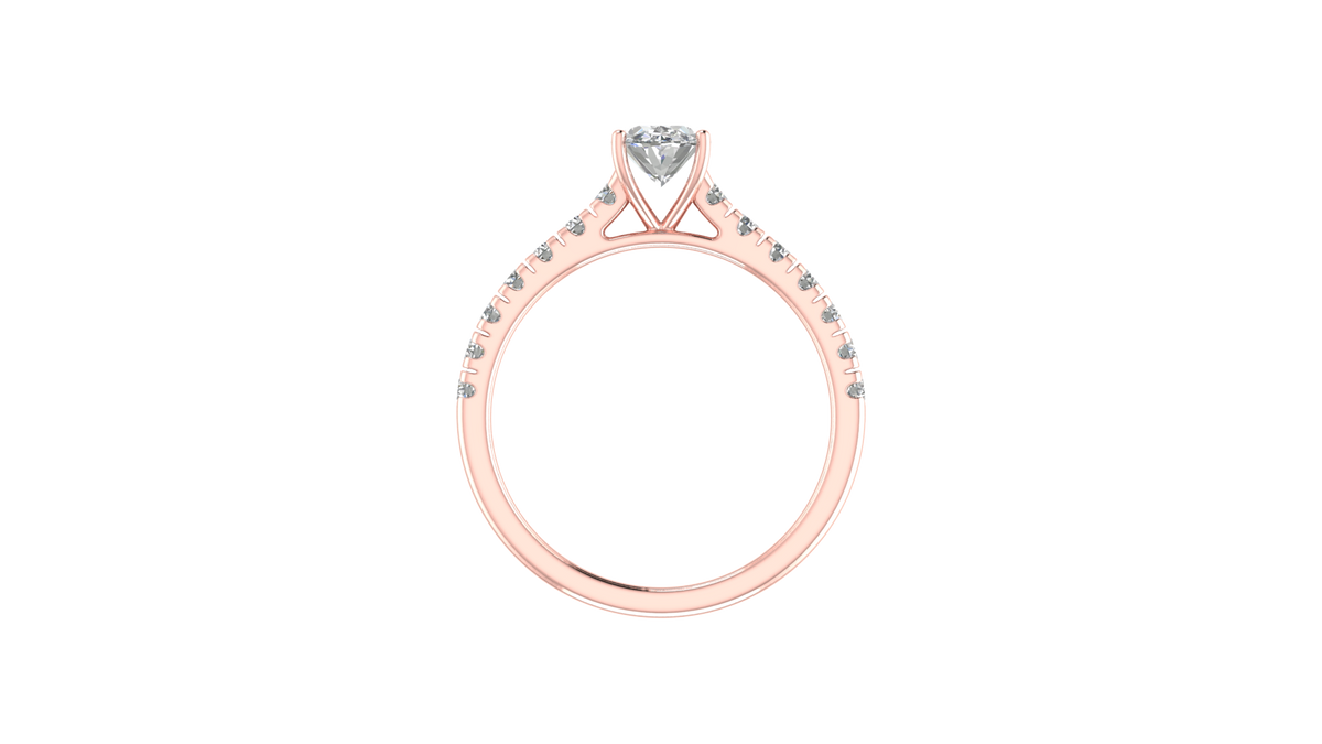 Oval-Cut Diamond Halo Engagement Ring in 14KT Rose Gold