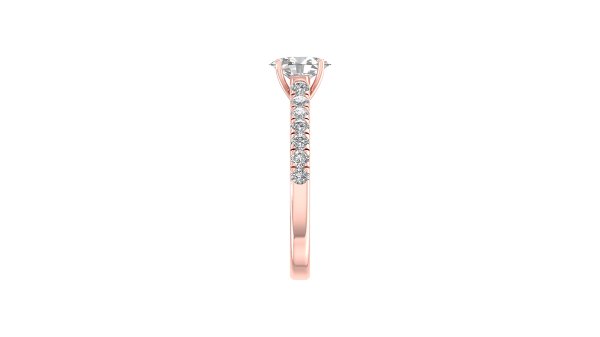 Oval-Cut Diamond Halo Engagement Ring in 14KT Rose Gold