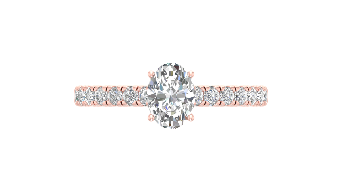 Oval-Cut Diamond Halo Engagement Ring in 14KT Rose Gold