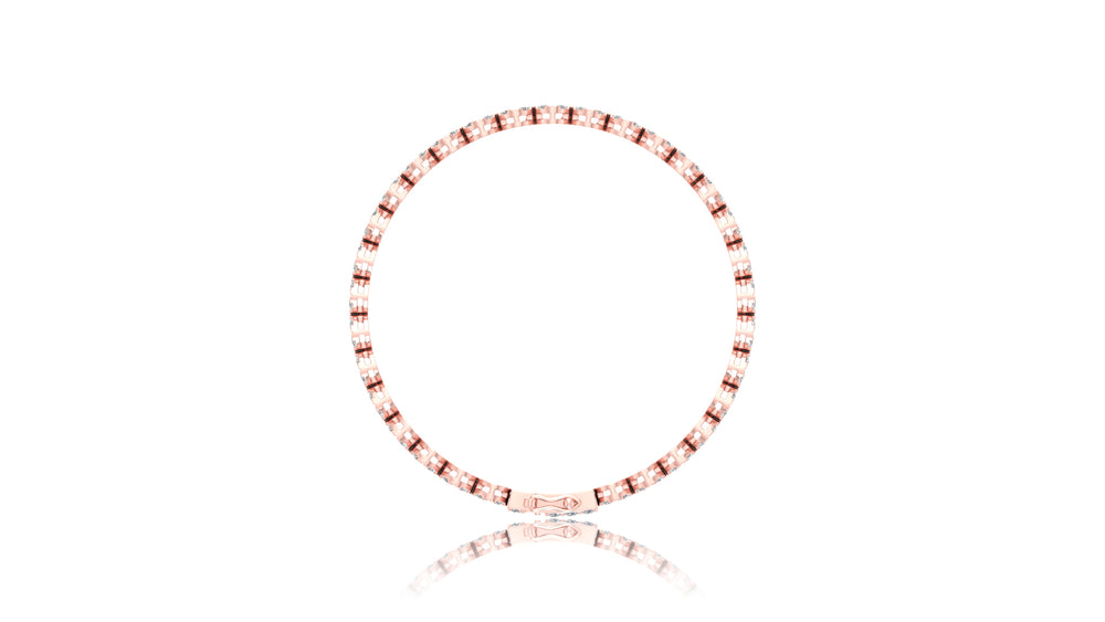 14K Rose Gold Round Diamond Tennis Bracelet