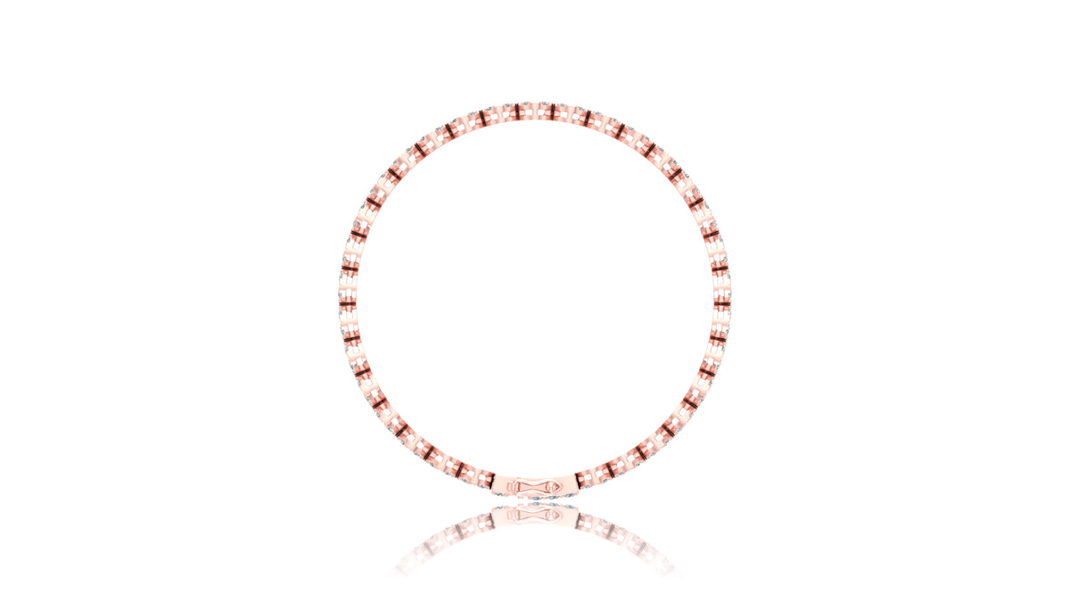 14K Rose Gold Round Diamond Tennis Bracelet