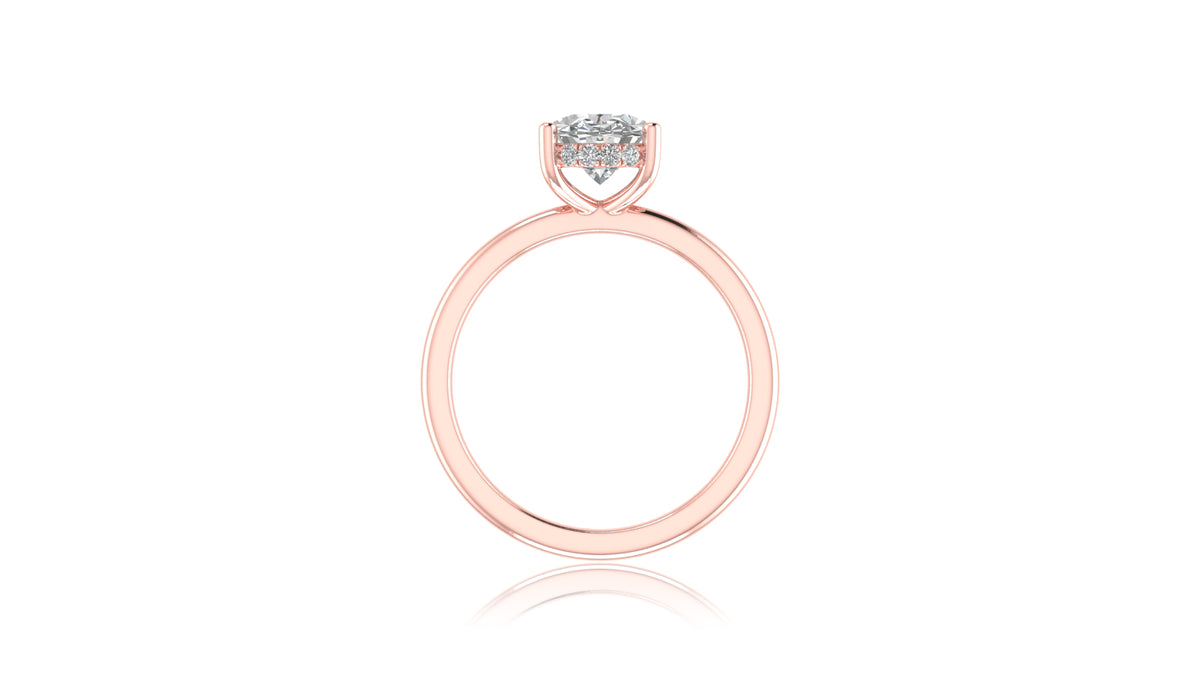 14K Rose Gold Oval Diamond Solitaire Engagement Ring