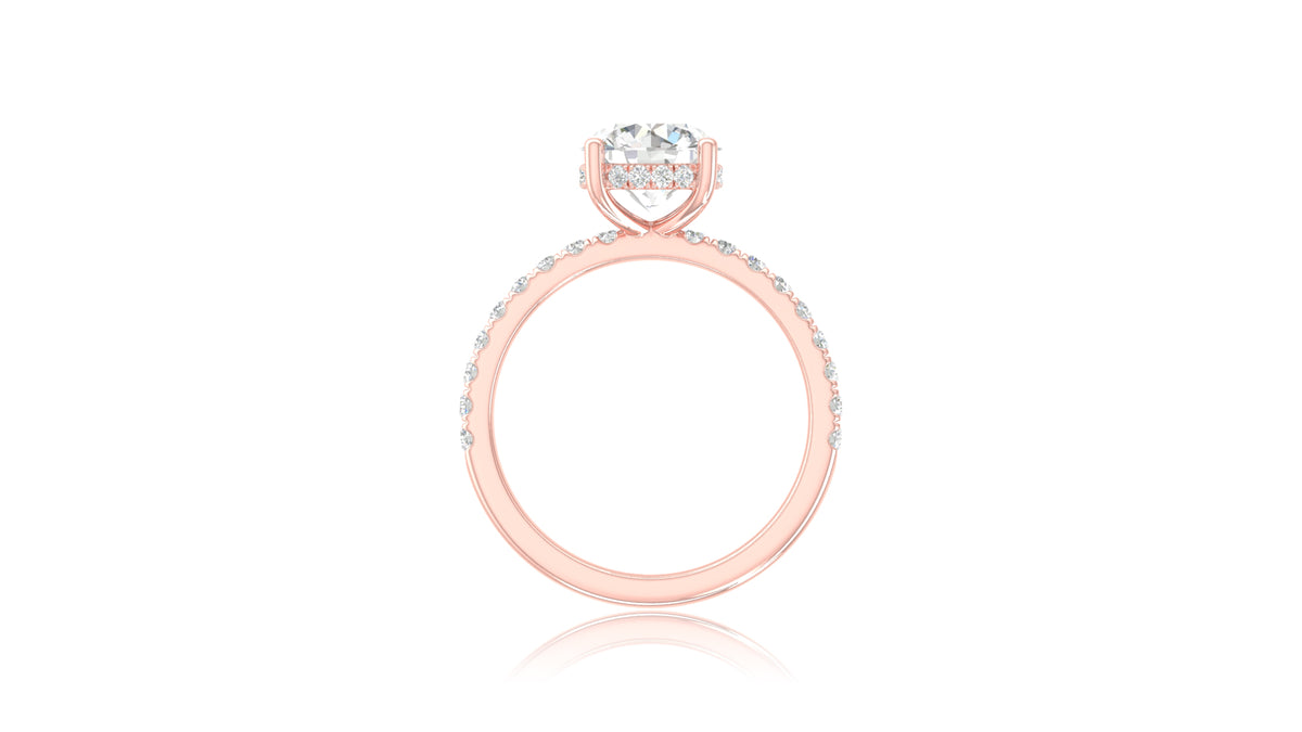 14K Rose Gold Round Diamond Engagement Ring