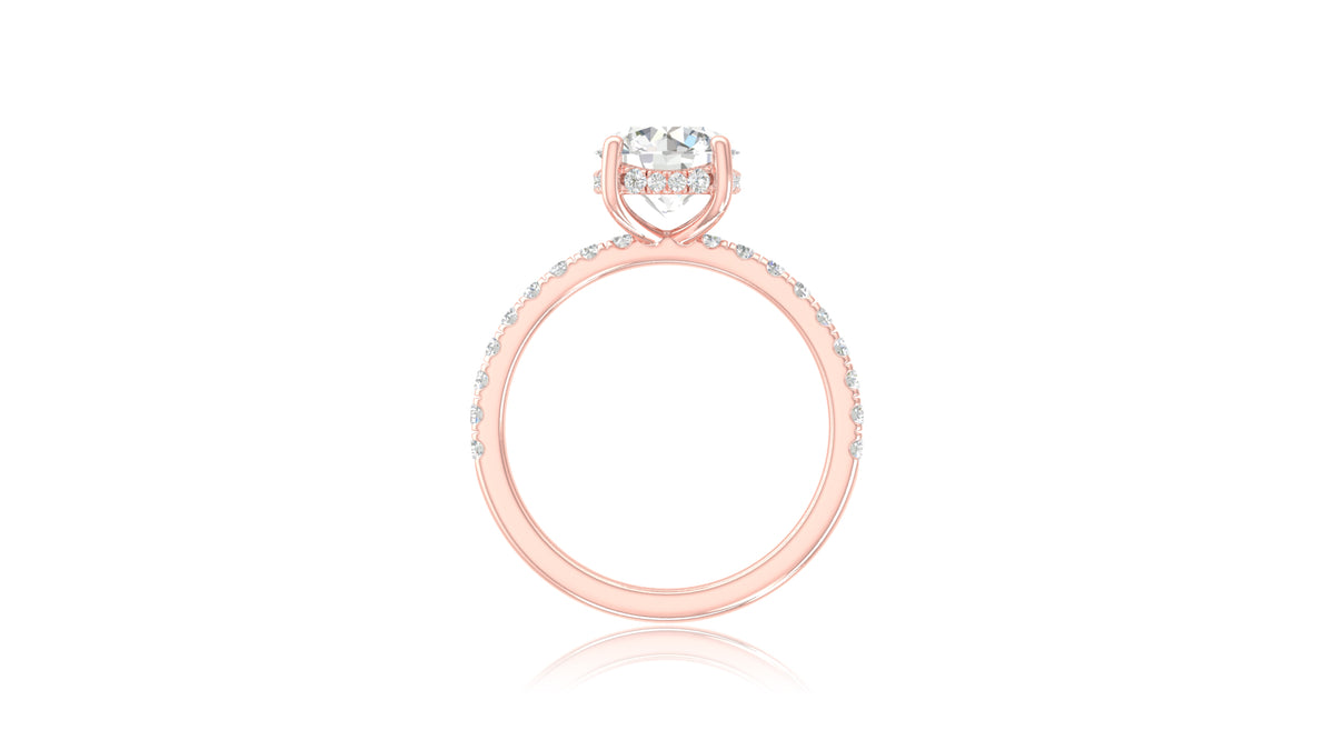 14K Rose Gold Round Diamond Engagement Ring