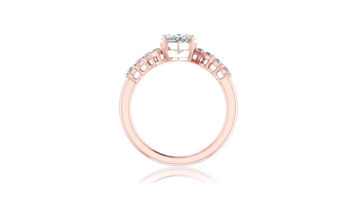 Marquise Diamond Halo Engagement Ring in 14KT Rose Gold