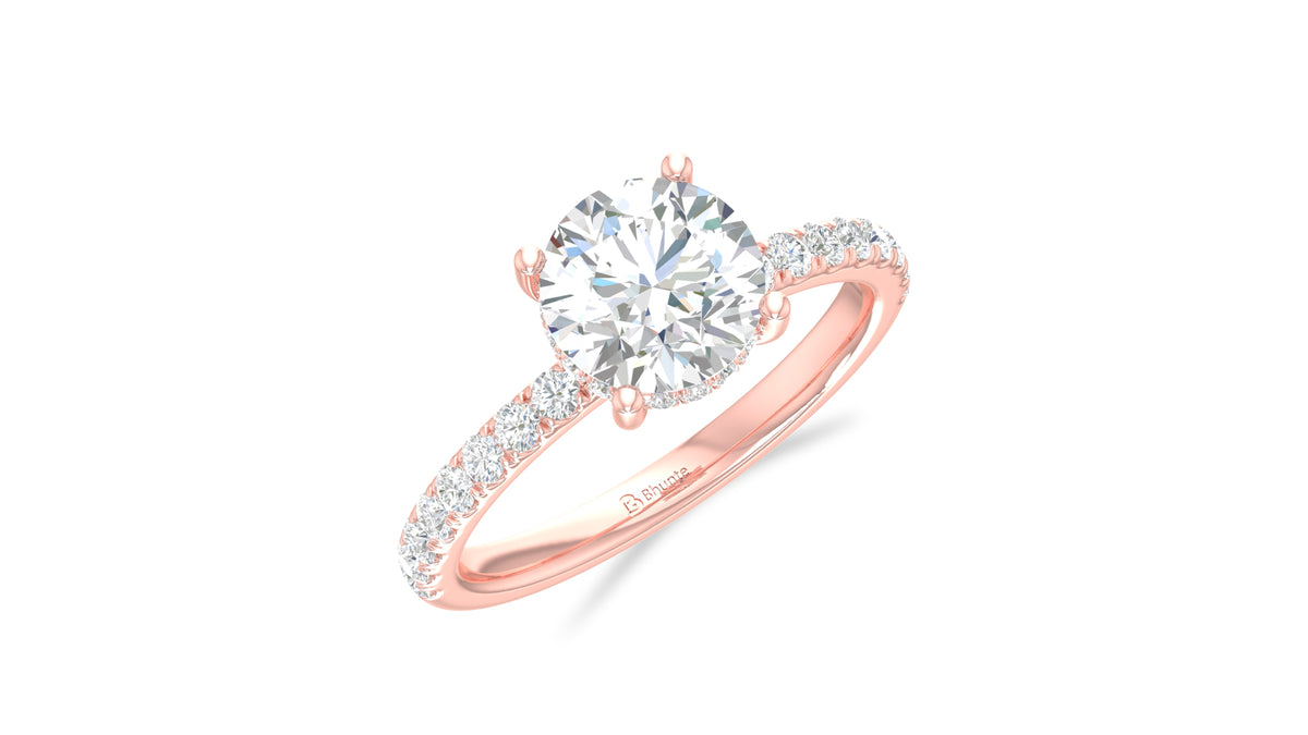 14K Rose Gold Round Diamond Engagement Ring