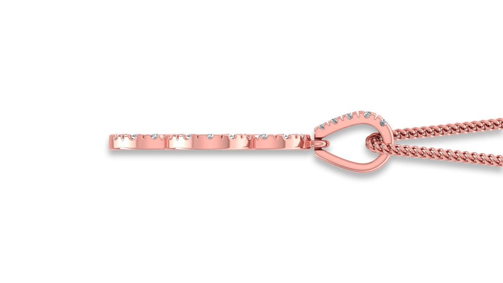 14K Rose Gold Clover Diamond Pendant