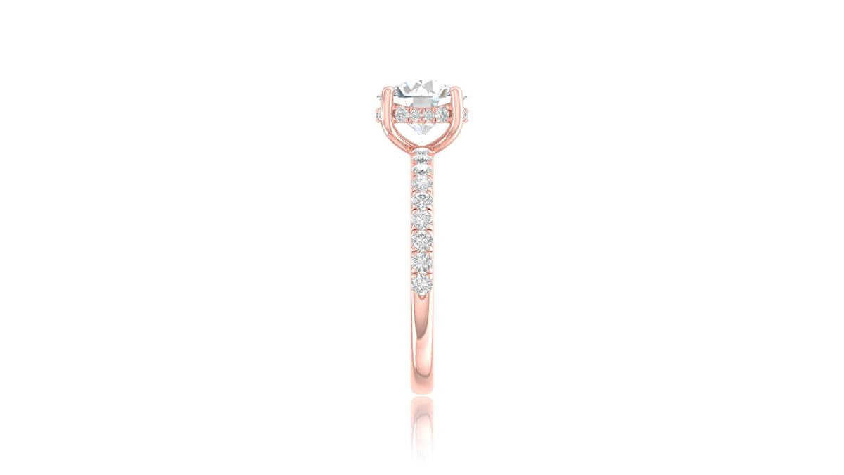 14K Rose Gold Round Diamond Engagement Ring