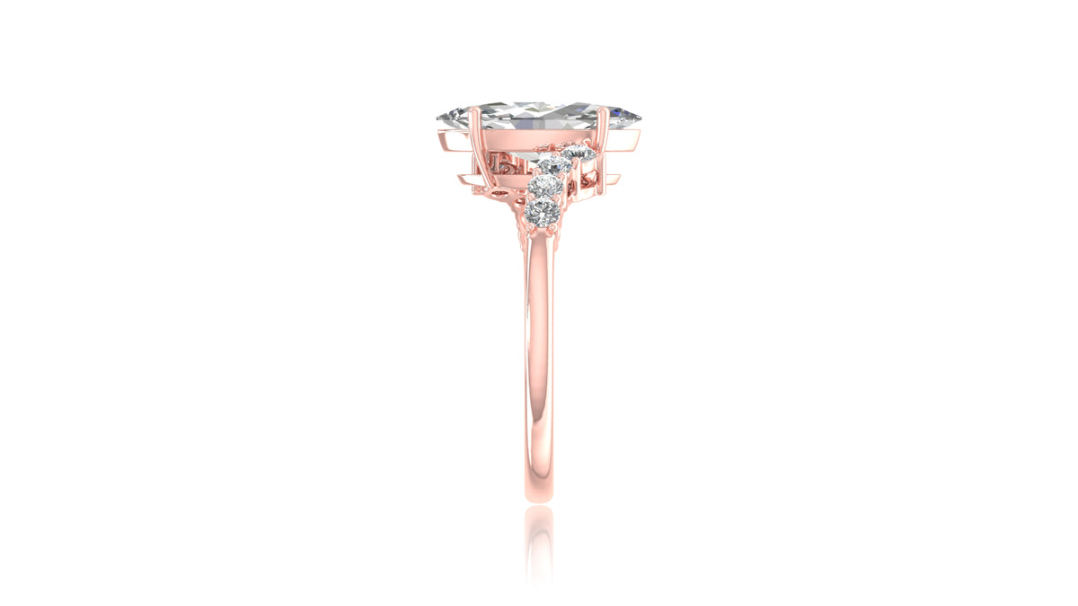 Marquise Diamond Halo Engagement Ring in 14KT Rose Gold