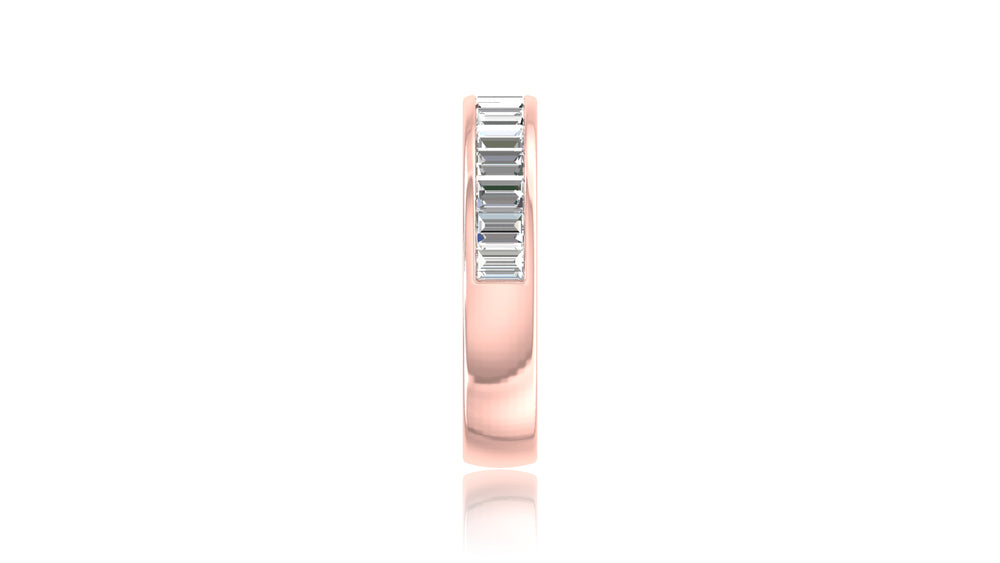 14K Rose Gold Baguette Diamond Band Ring