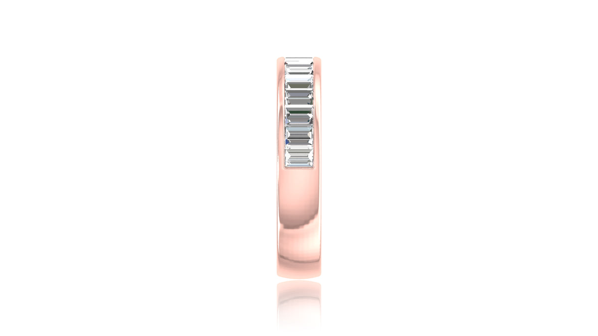 14K Rose Gold Baguette Diamond Band Ring