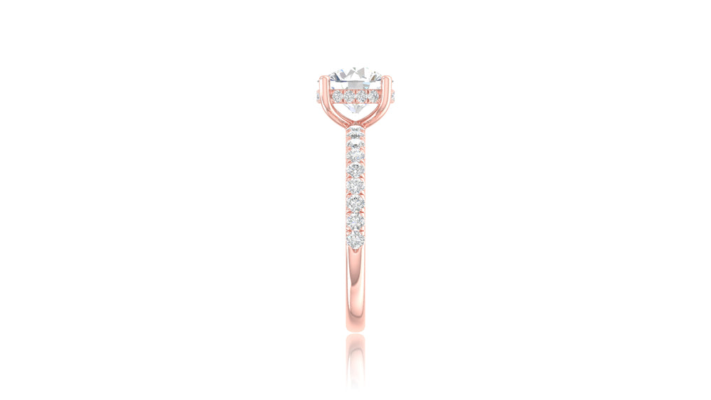 14K Rose Gold Round Diamond Engagement Ring