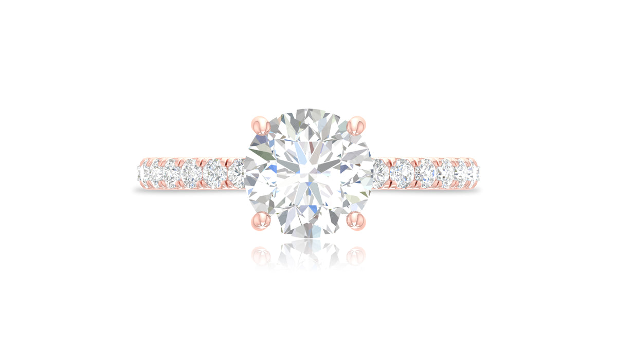 14K Rose Gold Round Diamond Engagement Ring