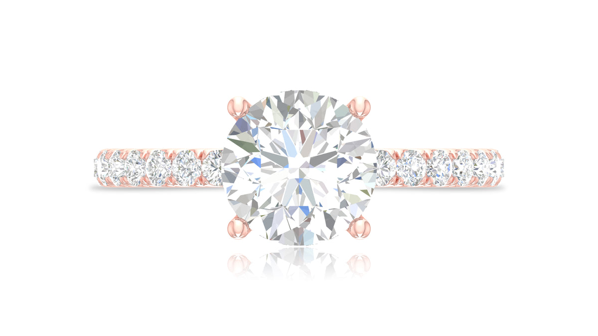 14K Rose Gold Round Diamond Engagement Ring