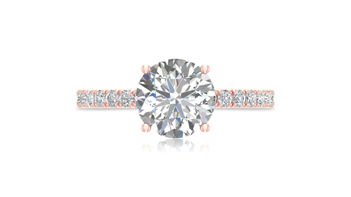 Round Diamond Halo Engagement Ring in 14KT Rose Gold