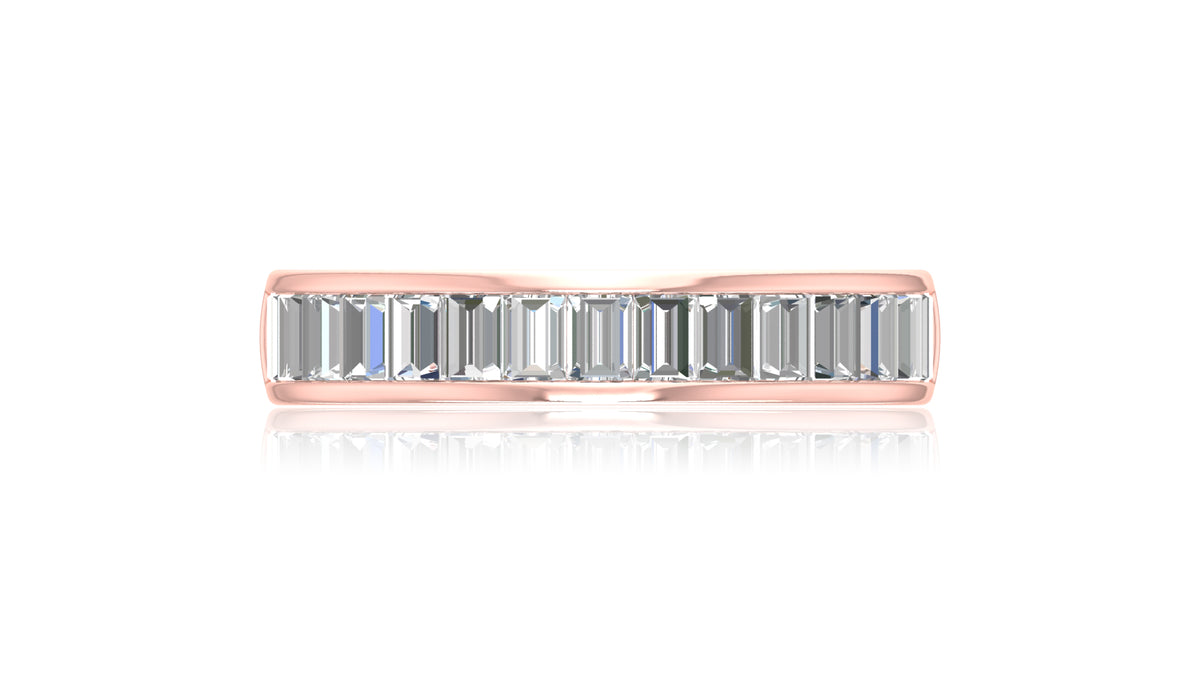 14K Rose Gold Baguette Diamond Band Ring