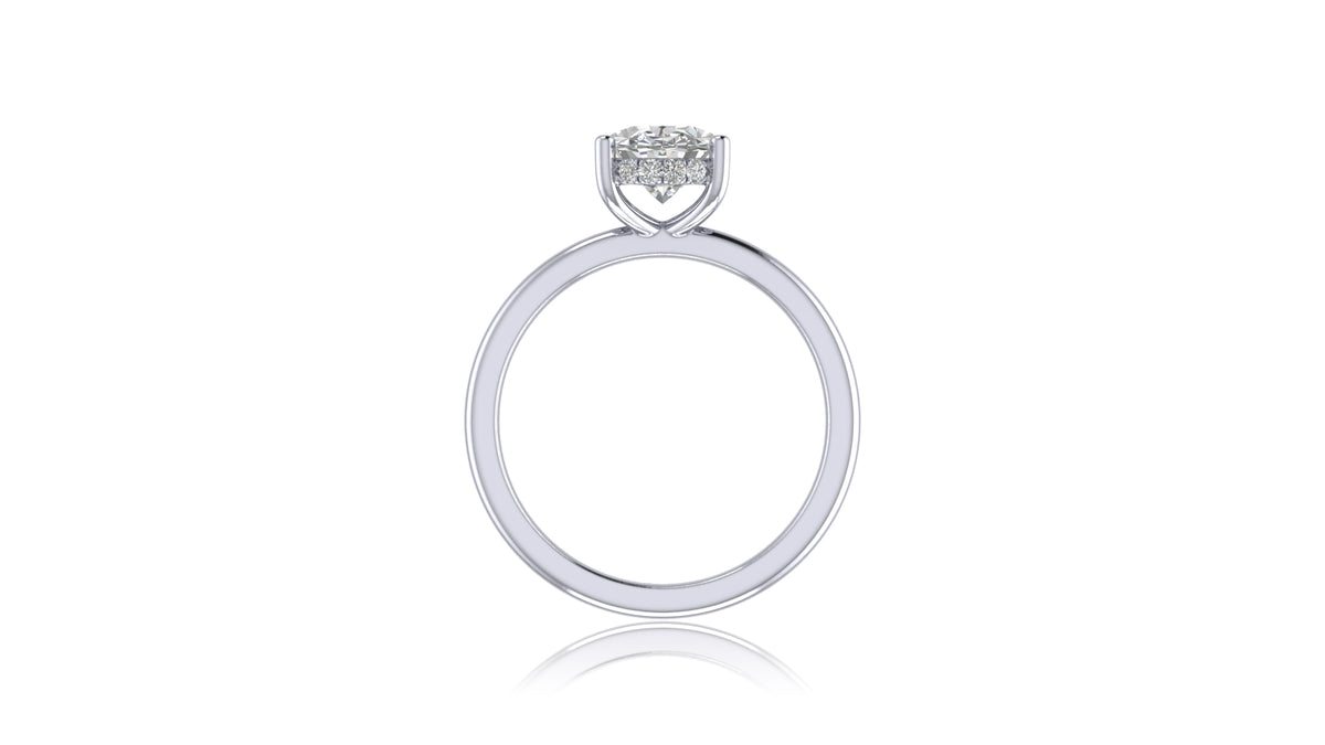 14K White Gold Oval Diamond Solitaire Engagement Ring