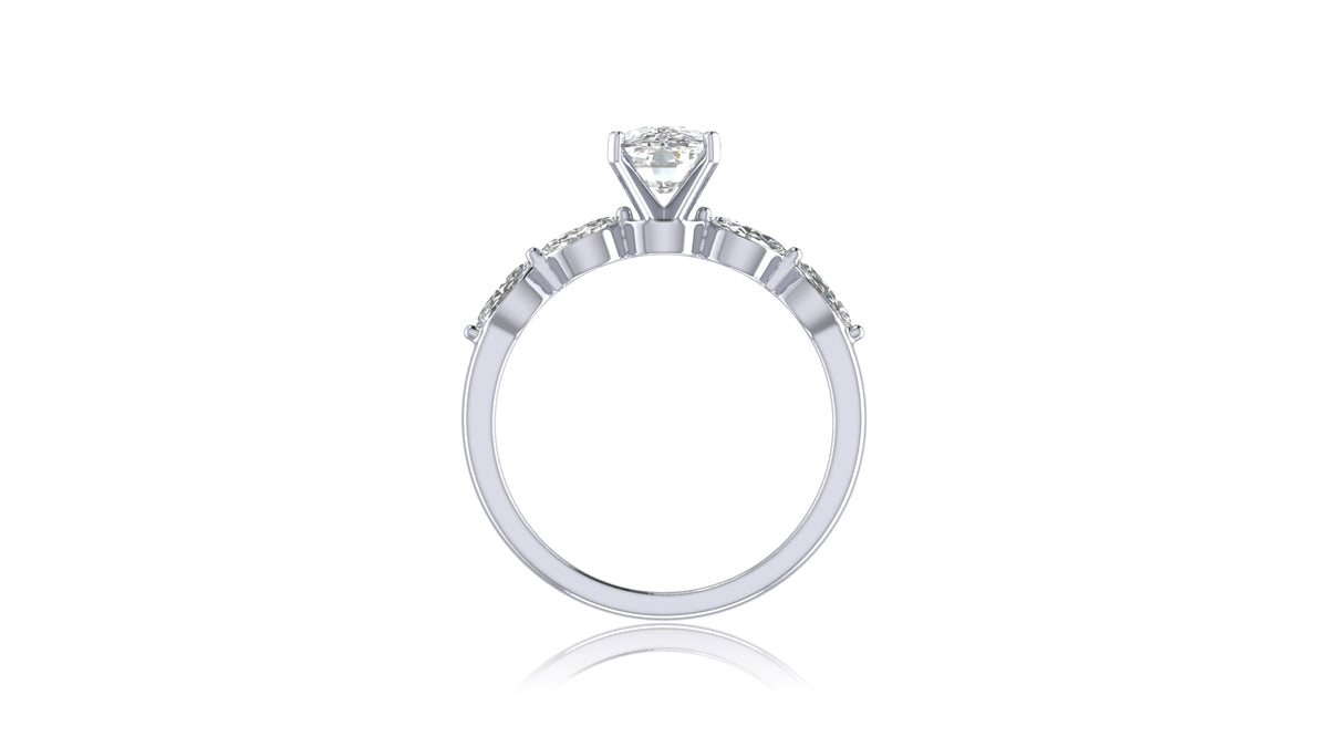 925 Silver Cushion Cut Diamond Engagement Ring