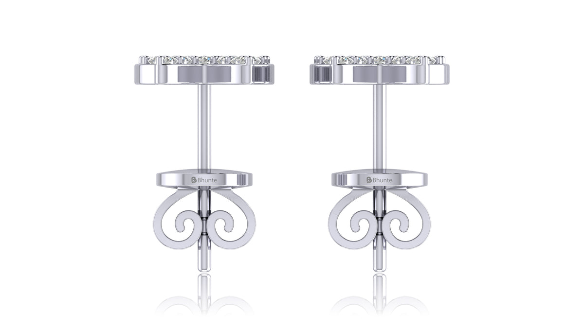 925 Silver Butterfly Diamond Stud Earrings
