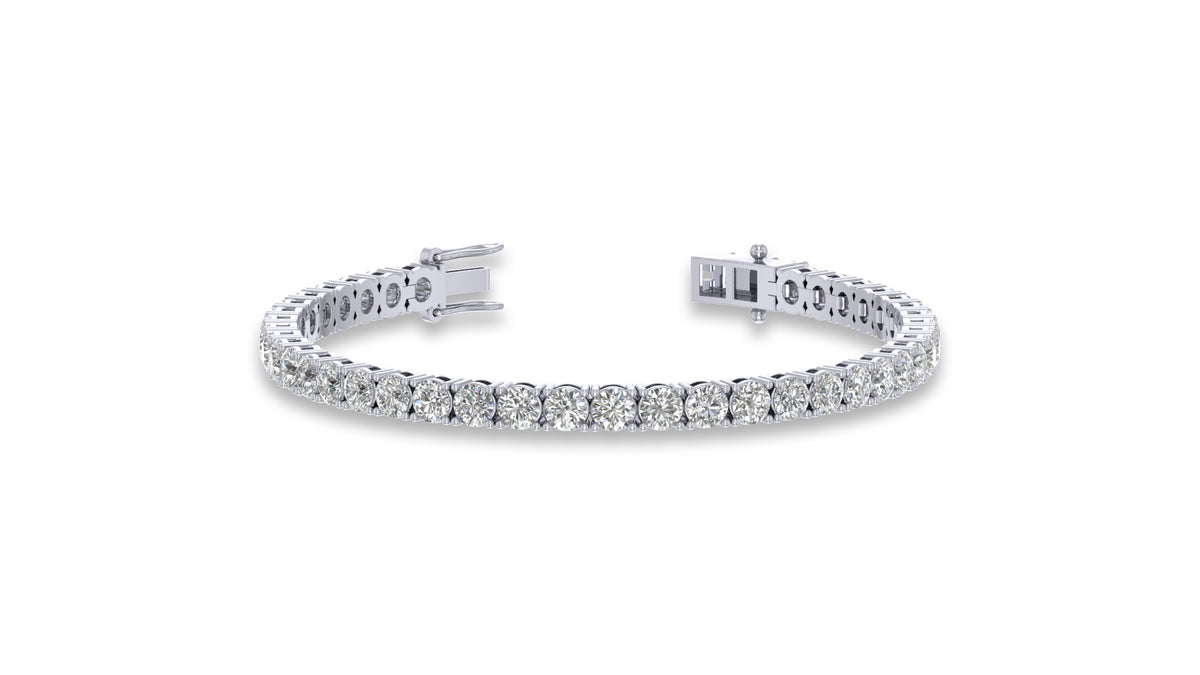 925 Silver Round Diamond Tennis Bracelet