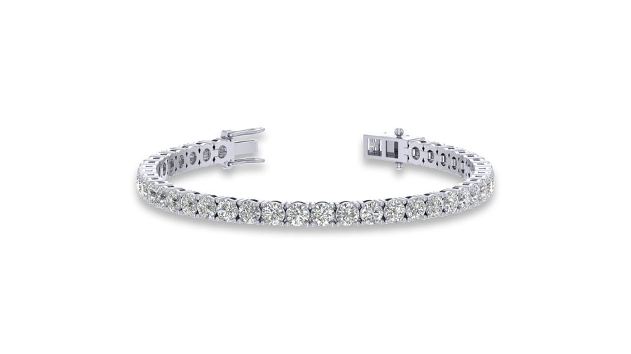 925 Silver Round Diamond Tennis Bracelet