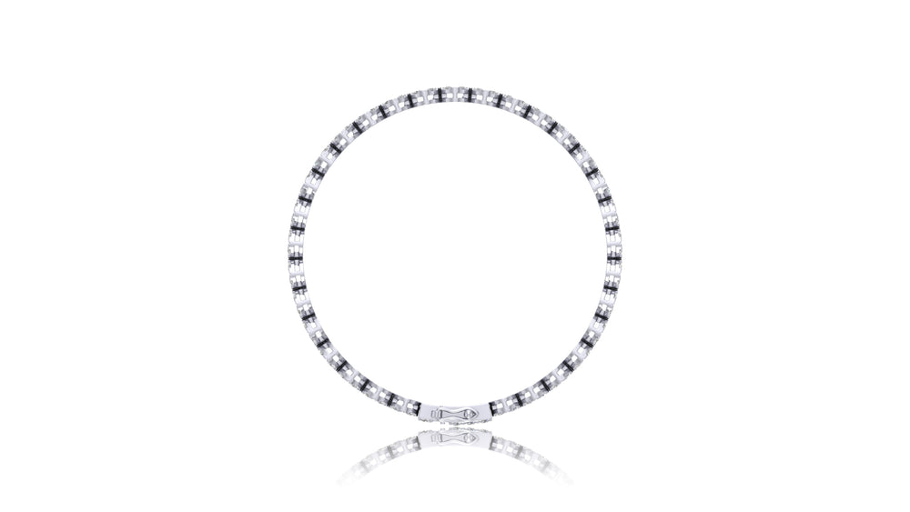 925 Silver Round Diamond Tennis Bracelet