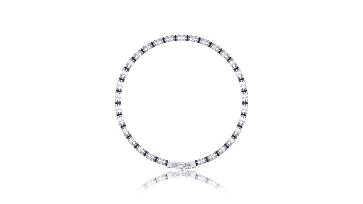 925 Silver Round Diamond Tennis Bracelet