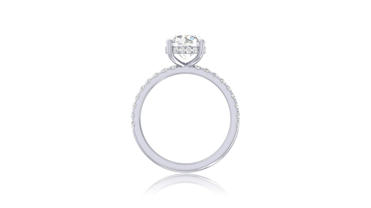 14K White Gold Round Diamond Engagement Ring