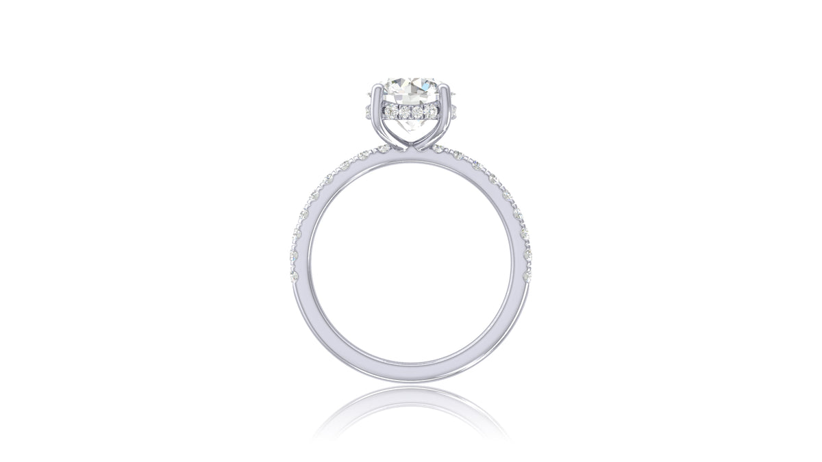 14K White Gold Round Diamond Engagement Ring