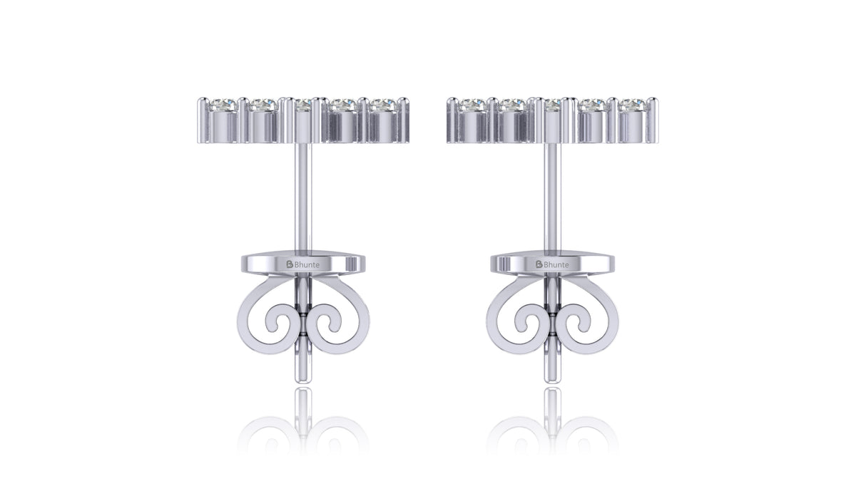 925 Silver Diamond Cross Stud Earrings
