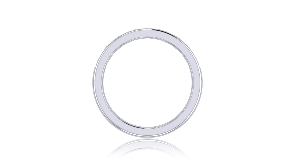 925 Silver Round Diamond Channel Band Ring