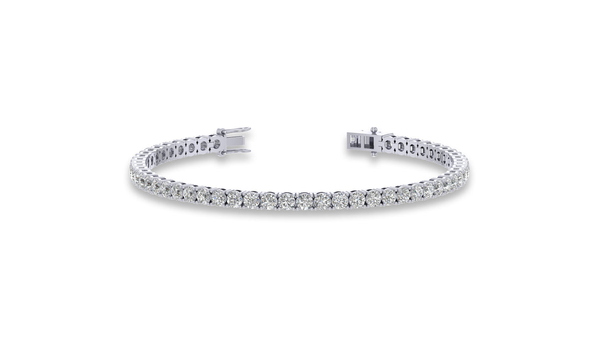 925 Silver Round Diamond Tennis Bracelet