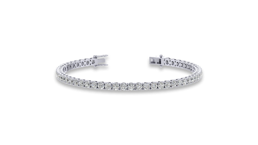 925 Silver Round Diamond Tennis Bracelet