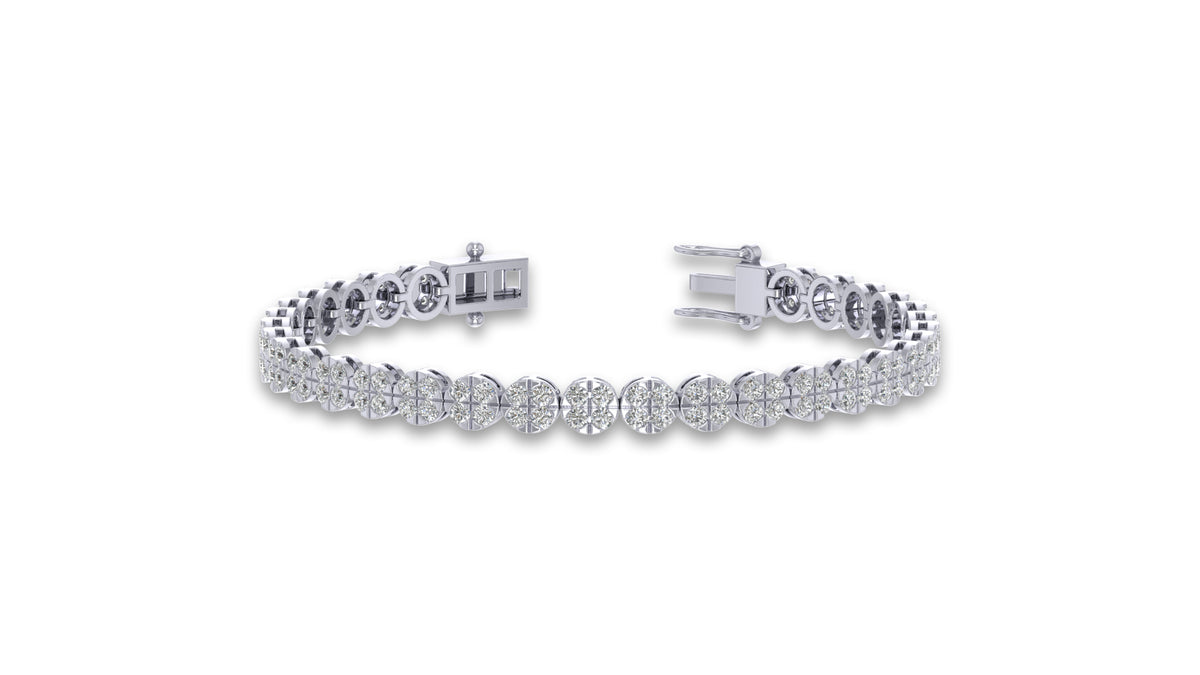 14K White Gold Round Diamond Tennis Bracelet
