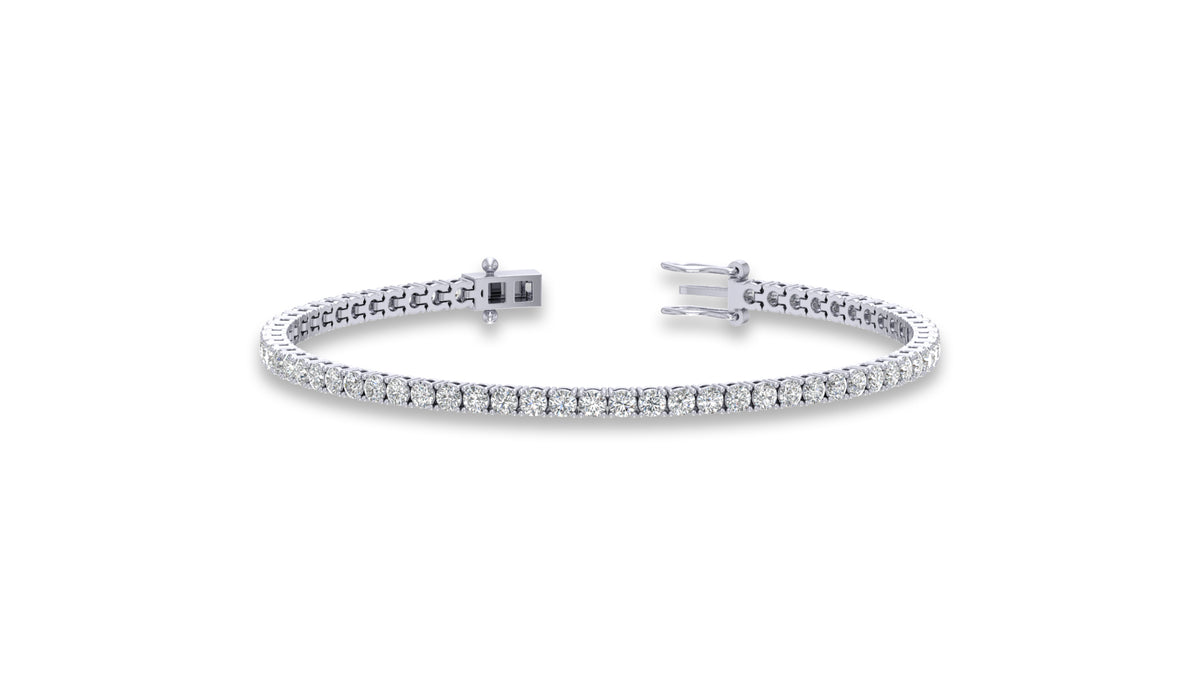 925 Silver Round Diamond Tennis Bracelet
