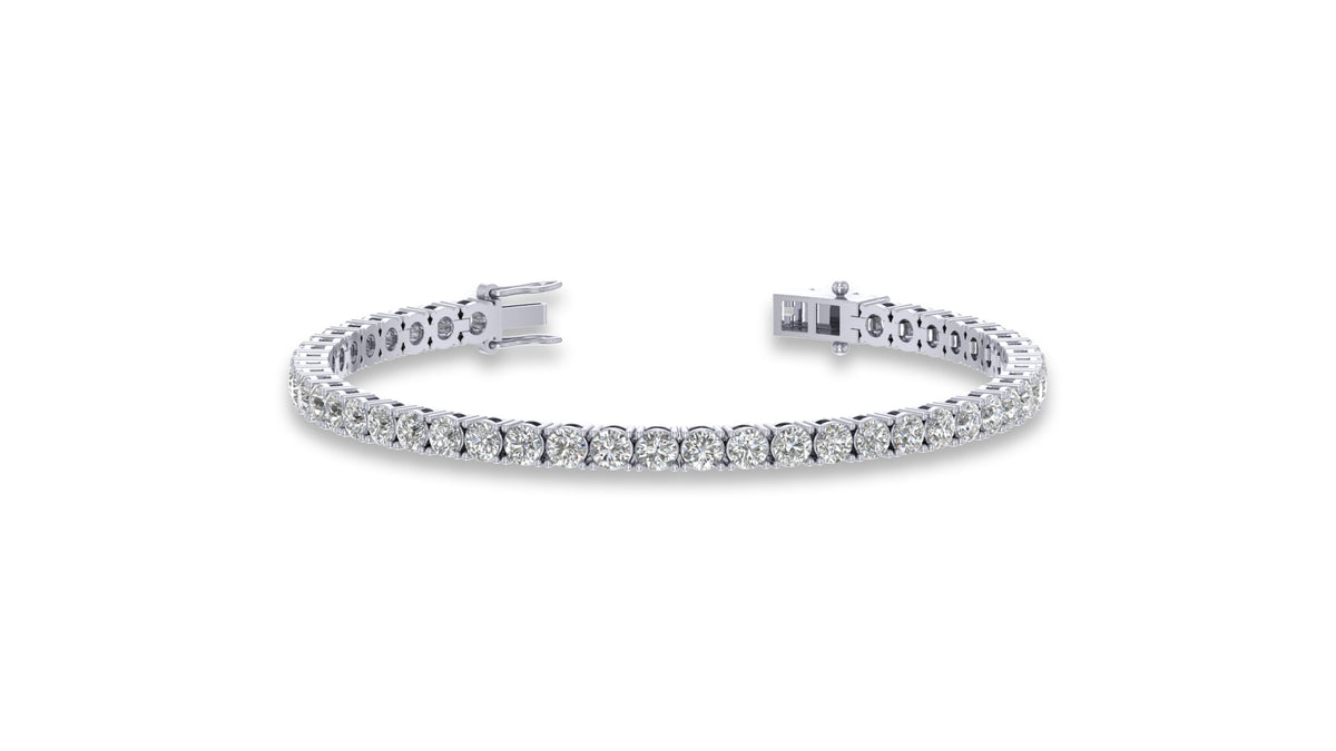 925 Silver Round Diamond Tennis Bracelet