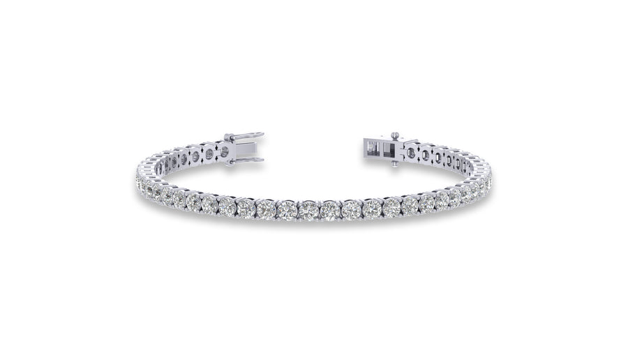 925 Silver Round Diamond Tennis Bracelet