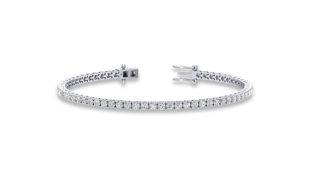 925 Silver Round Diamond Tennis Bracelet