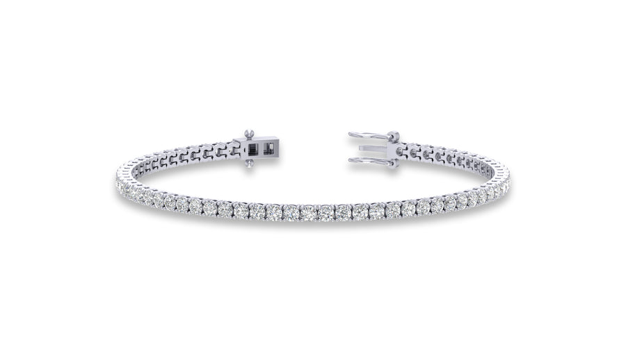 925 Silver Round Diamond Tennis Bracelet