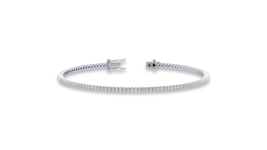 925 Silver Round Diamond Tennis Bracelet