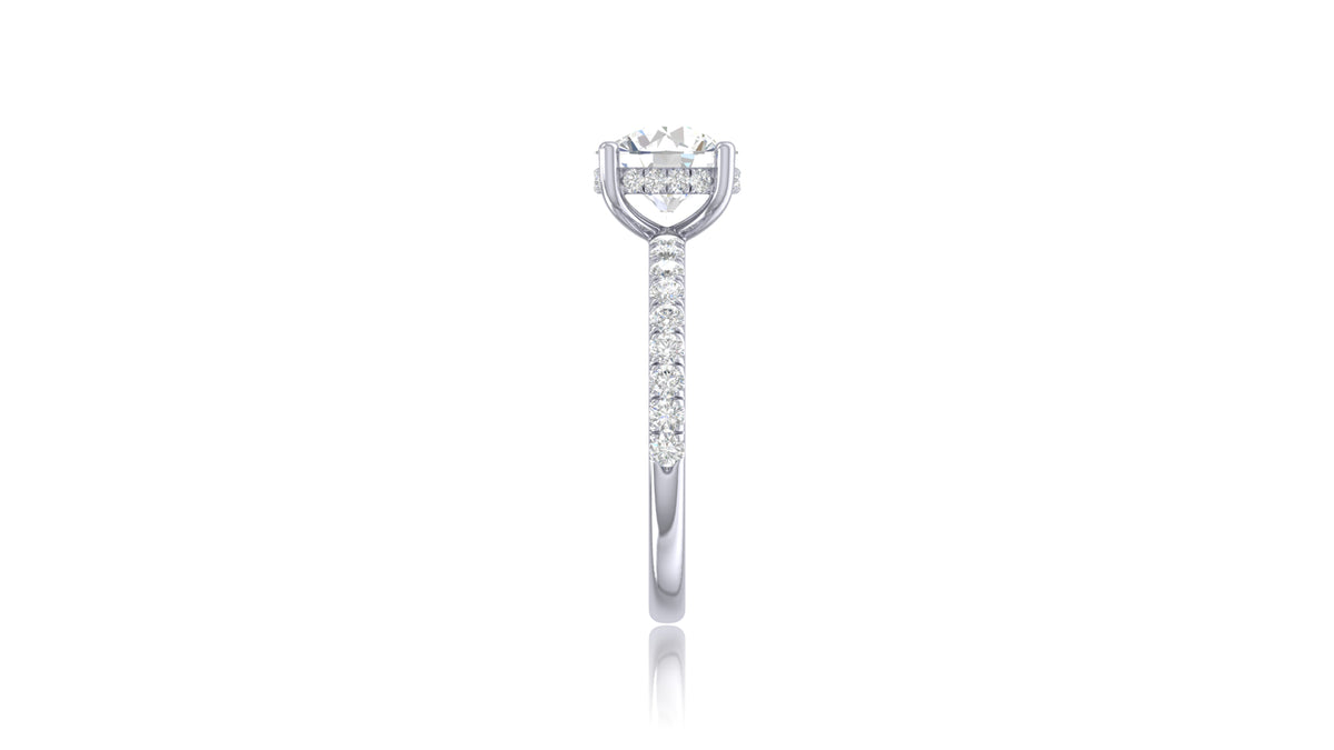 925 Silver Round Diamond Engagement Ring