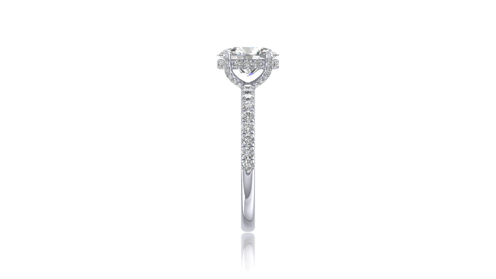 925 Silver Oval Diamond Engagement Ring