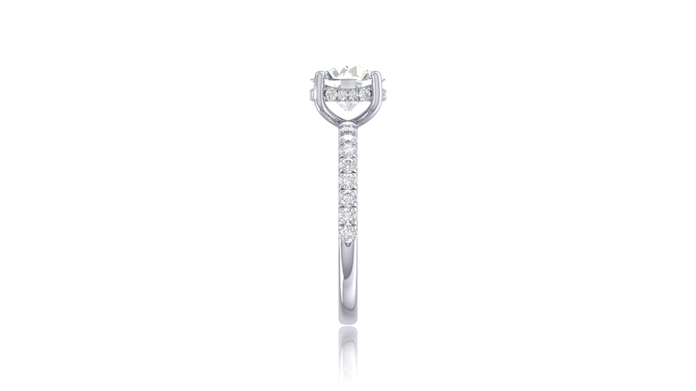 14K White Gold Round Diamond Engagement Ring