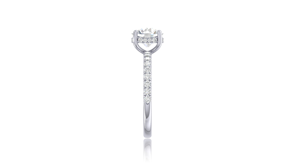 14K White Gold Round Diamond Engagement Ring