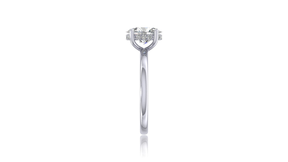 925 Silver Oval Diamond Solitaire Engagement Ring