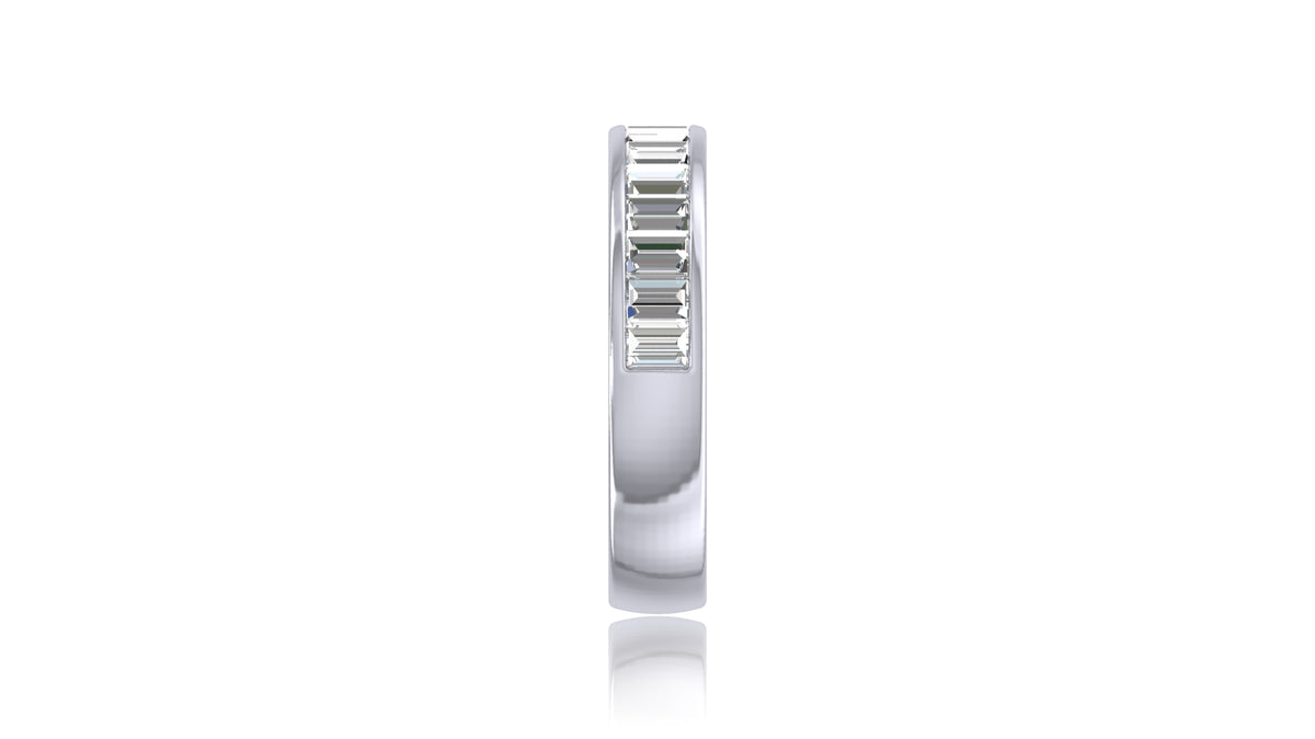 925 Silver Baguette Diamond Band Ring