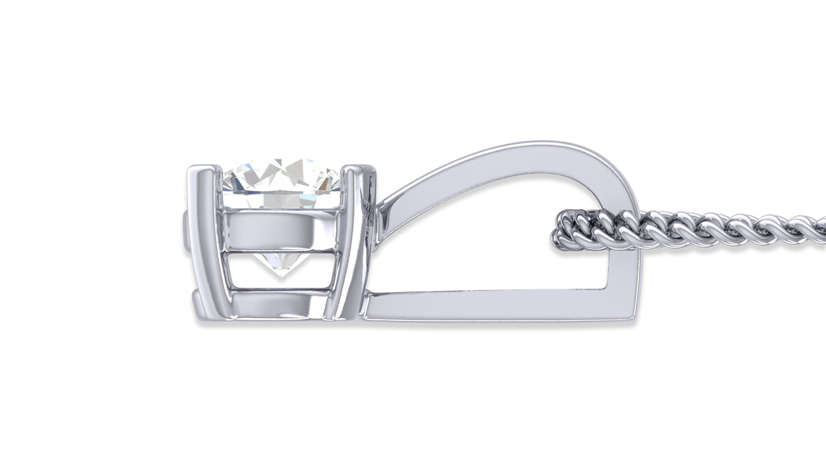 925 Silver Round Diamond Solitaire Pendant