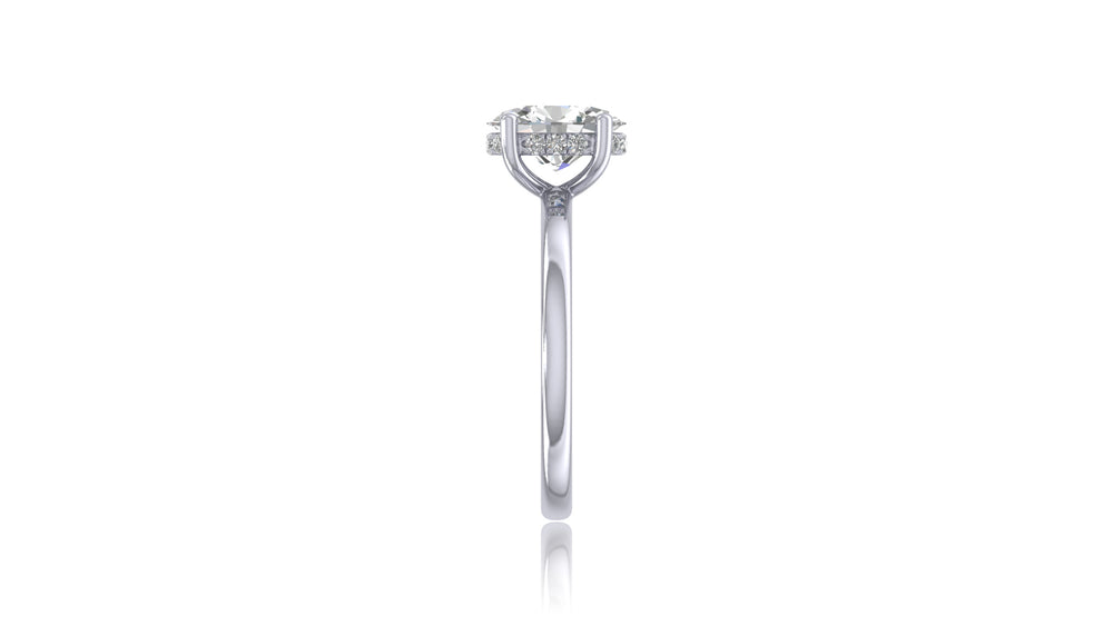 925 Silver Oval Diamond Solitaire Engagement Ring