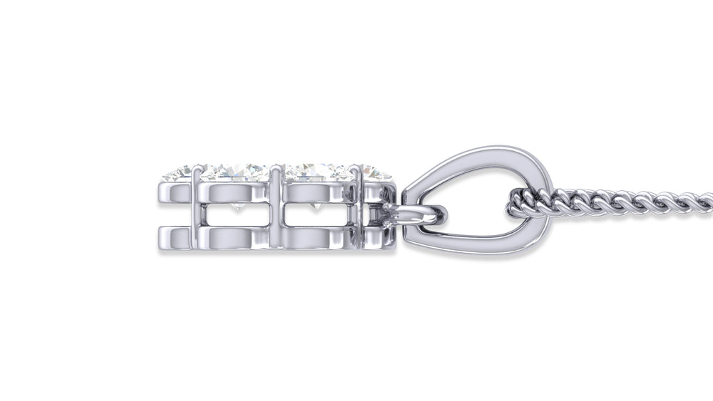 925 Silver Round Diamond Flower Pendant