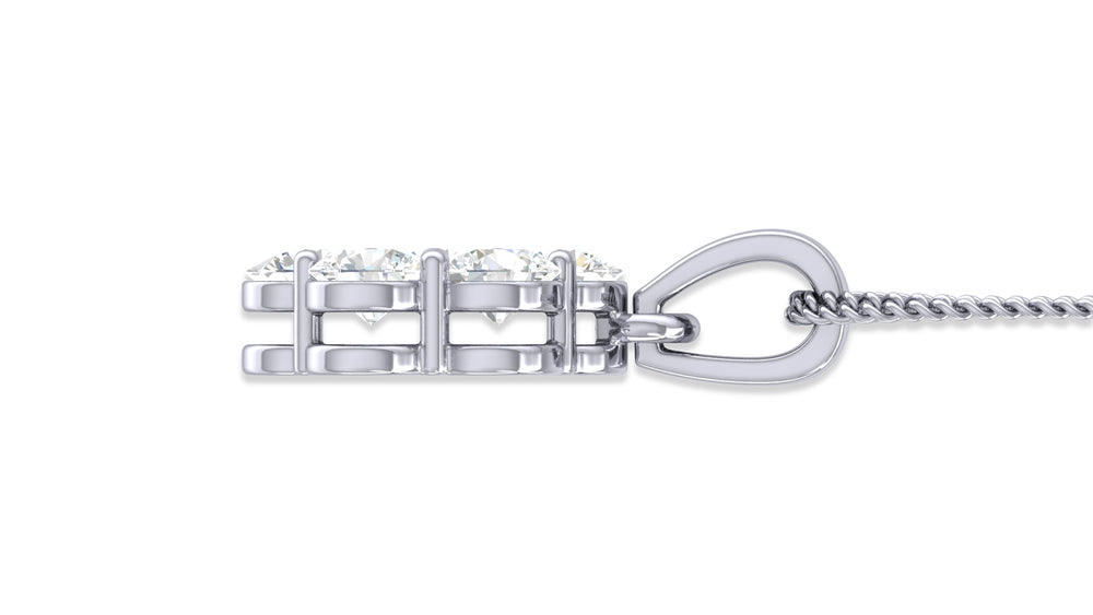925 Silver Round Diamond Flower Pendant